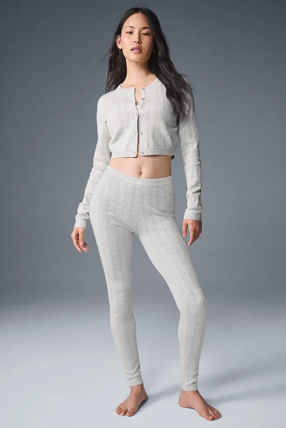 Maglione Pointelle “Be Mine” - Grigio chiaro melange