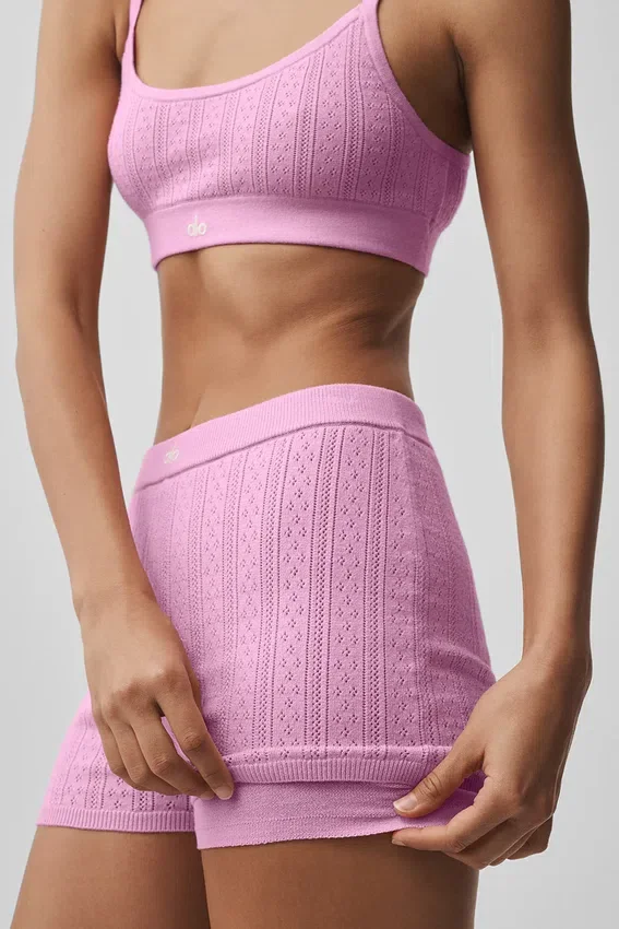 Maglione Pointelle Be Mine Pantaloncini Hot - Rosa Cuore Caramella