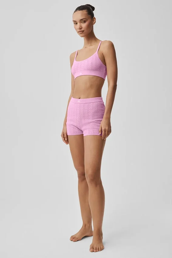 Maglione Pointelle Be Mine Pantaloncini Hot - Rosa Cuore Caramella
