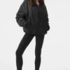 Maglione pullover leggero con mezza zip Latitude - Nera