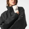 Maglione pullover leggero con mezza zip Latitude - Nera