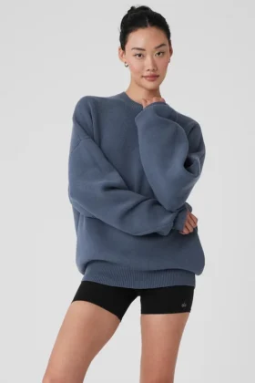Maglione Scholar a girocollo - Bluestone