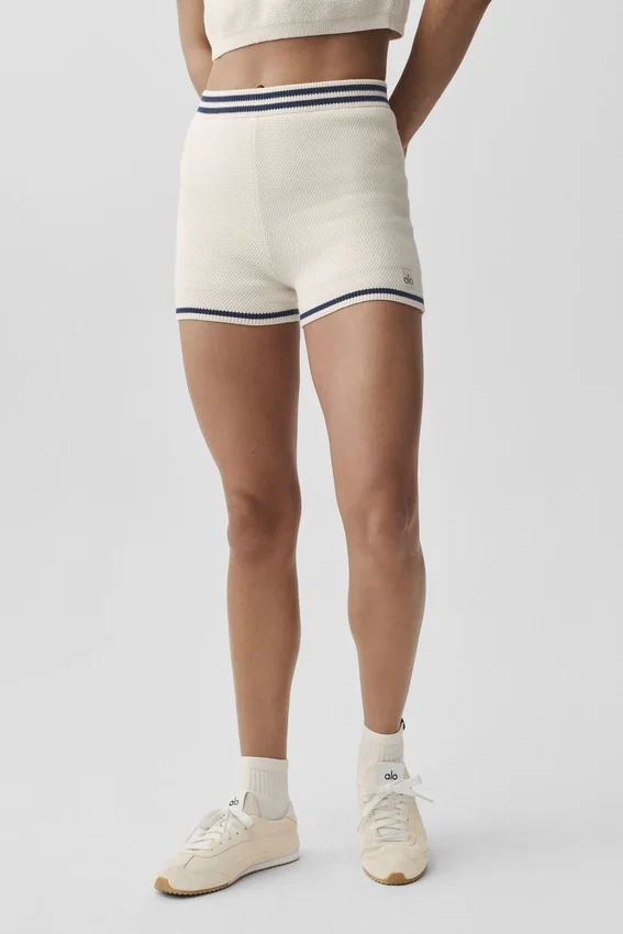 Maglione Tennis Club in maglia - Avorio/Blu navy
