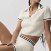 Maglione Tennis Club in maglia - Avorio/Blu navy