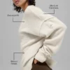 Maglione unisex a girocollo in misto lana e cashmere della linea New Class - Beige melange