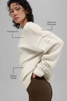 Maglione unisex a girocollo in misto lana e cashmere della linea New Class – Beige melange