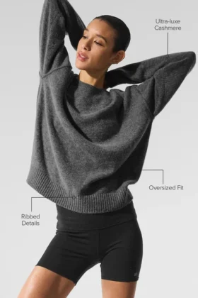 Maglione unisex a girocollo in misto lana e cashmere New Class – Grigio platino