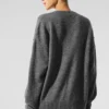 Maglione unisex a girocollo in misto lana e cashmere New Class - Grigio platino