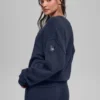 Maglione unisex New Class a girocollo in misto lana e cashmere - Blu navy