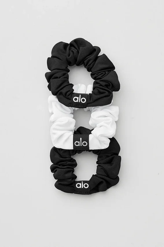 Mini elastico per capelli Fresh (confezione da 3) - Nero/Bianco