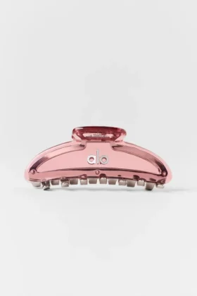 Molletta a artiglio in acrilico effetto trasparente – Rosa vintage/Cromato
