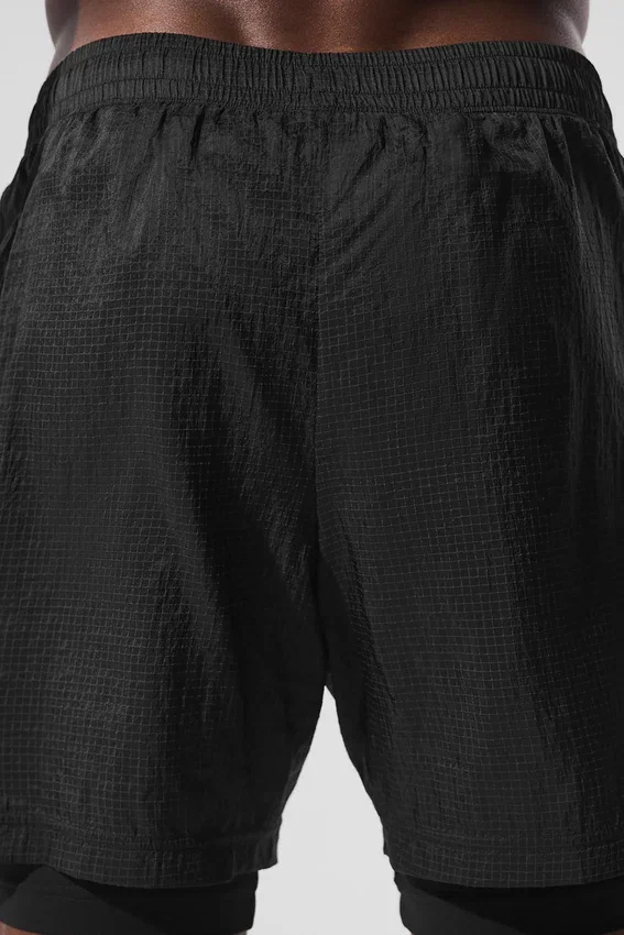 Pantaloncini 2 in 1 Game Time Ripstop da 5" - Nero/Nero