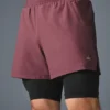 Pantaloncini 2 in 1 Revival da 5" - Borgogna tartufo/Nero