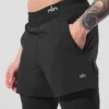 Pantaloncini 2 in 1 Revival da 5" - Nero/Nero