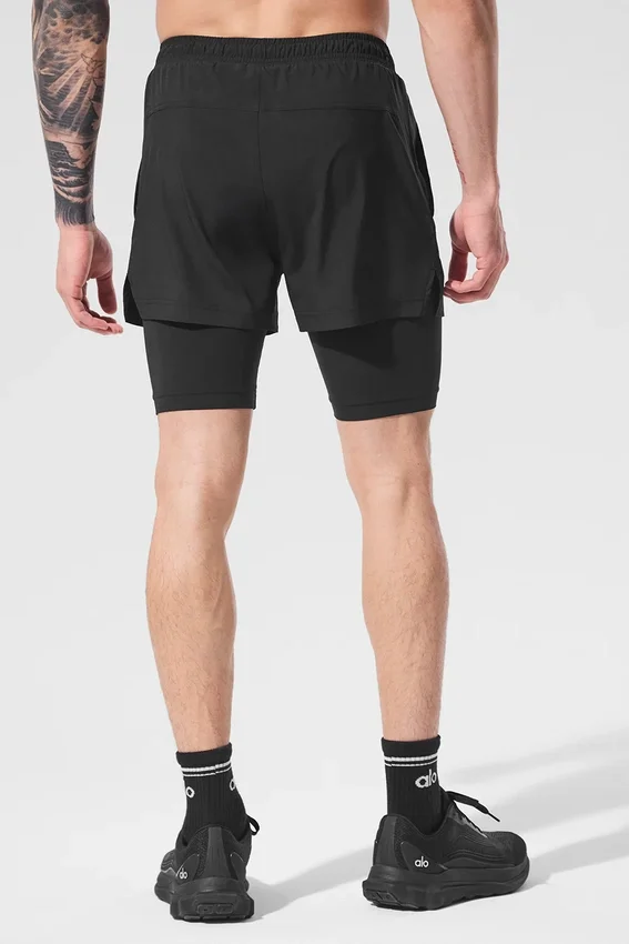 Pantaloncini 2 in 1 Revival da 5" - Nero/Nero