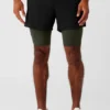 Pantaloncini 2 in 1 Revival da 5" - Nero/Verde Stealth
