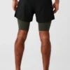 Pantaloncini 2 in 1 Revival da 5" - Nero/Verde Stealth