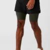Pantaloncini 2 in 1 Revival da 5" - Nero/Verde Stealth