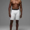 Pantaloncini a compressione Flight da 9" - Bianchi