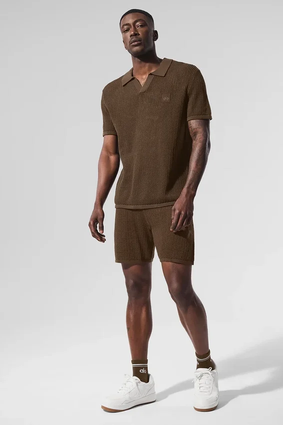 Pantaloncini a maglia larga - Espresso