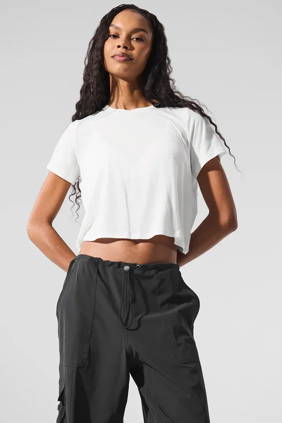 Pantaloncini a maniche corte All Day cropped - Bianco