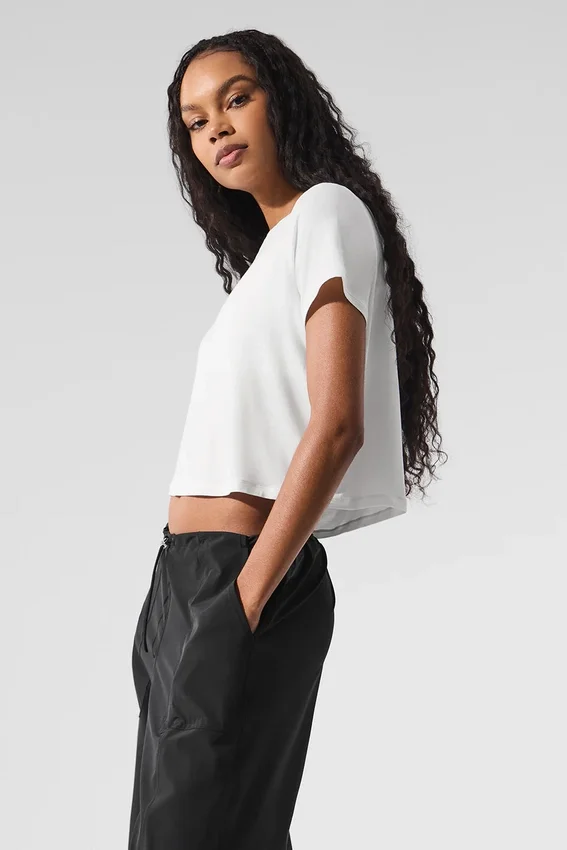 Pantaloncini a maniche corte All Day cropped - Bianco