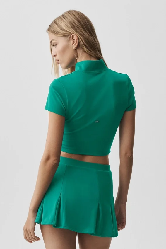 Pantaloncini a maniche corte con zip integrale Alo Softsculpt - Emerald Isle