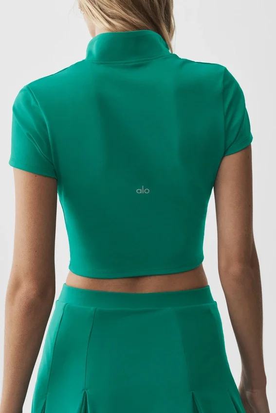 Pantaloncini a maniche corte con zip integrale Alo Softsculpt - Emerald Isle