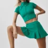 Pantaloncini a maniche corte con zip integrale Alo Softsculpt - Emerald Isle