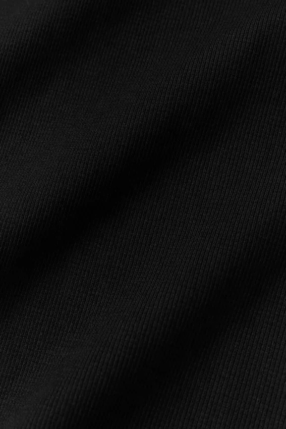 Pantaloncini a maniche corte cropped in modal a costine senza cuciture - Nero