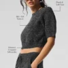 Pantaloncini a maniche corte in melange - Nero melange