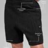 Pantaloncini a righe sottili da 7" - Neri a righe sottili