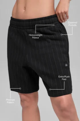 Pantaloncini a righe sottili da 7″ – Neri a righe sottili