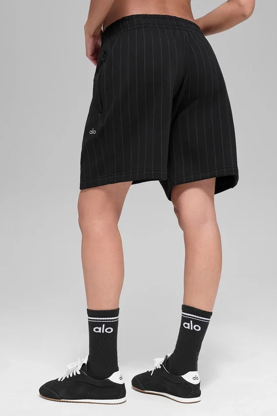 Pantaloncini a righe sottili da 7" - Neri a righe sottili