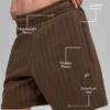 Pantaloncini a righe sottili da 7" - Righe sottili color espresso