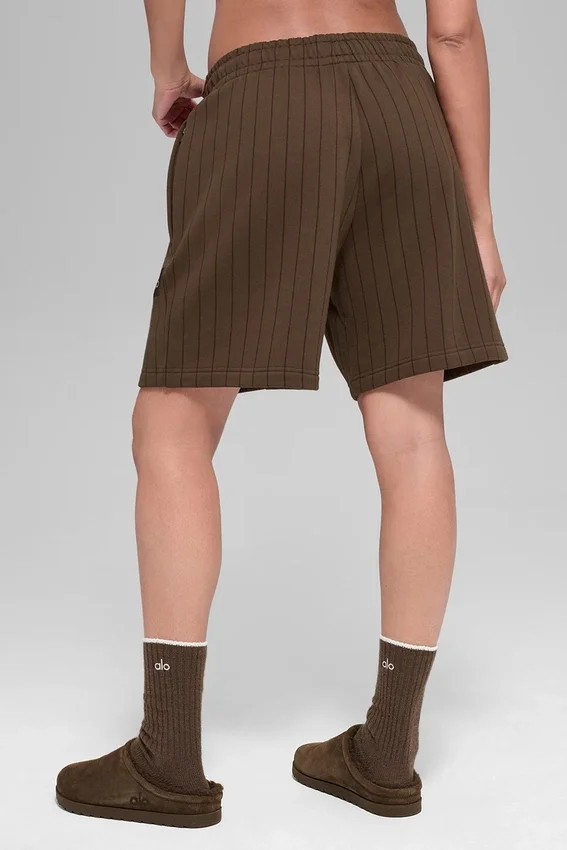 Pantaloncini a righe sottili da 7" - Righe sottili color espresso