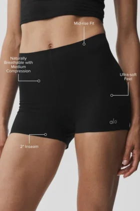 Pantaloncini a vita media Alo Softsculpt da 2″ – Nero