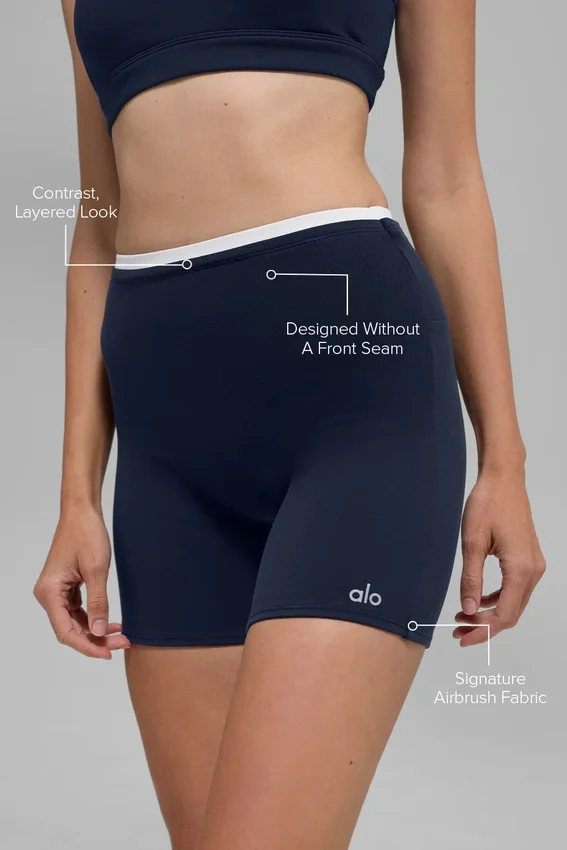 Pantaloncini Airbrush Double Up da 5" - Blu navy/Bianco
