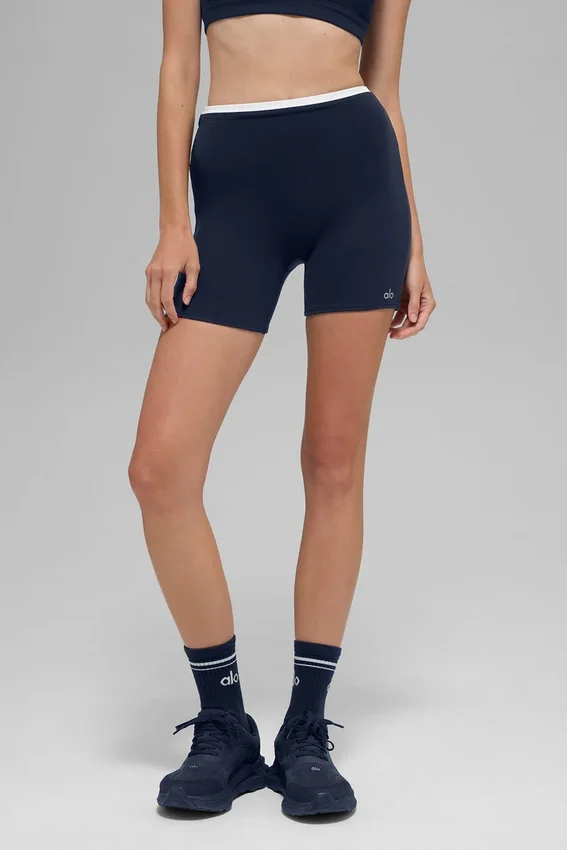 Pantaloncini Airbrush Double Up da 5" - Blu navy/Bianco