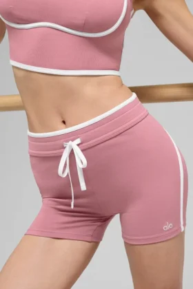 Pantaloncini Airbrush Race Pace High-Waist da 4″ – Rosa selvatico/Bianco
