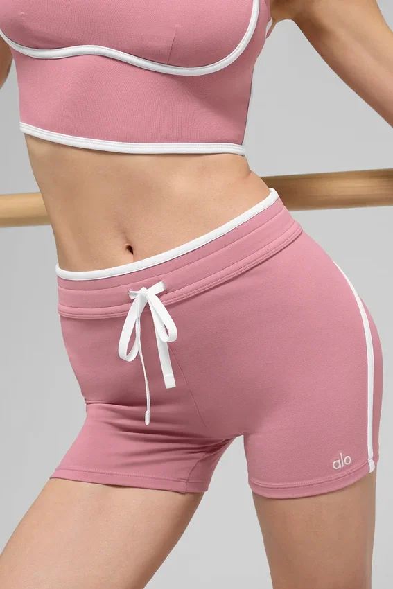 Pantaloncini Airbrush Race Pace High-Waist da 4" - Rosa selvatico/Bianco