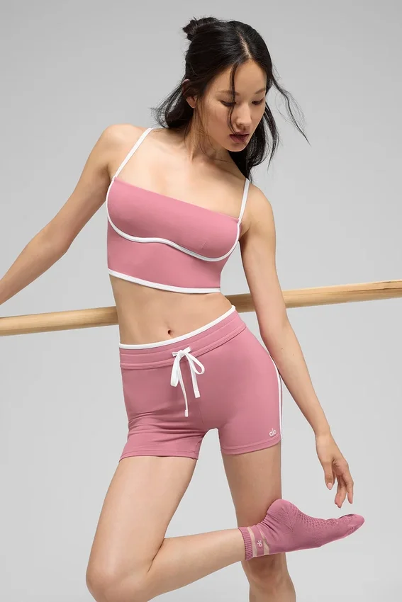 Pantaloncini Airbrush Race Pace High-Waist da 4" - Rosa selvatico/Bianco