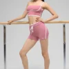 Pantaloncini Airbrush Race Pace High-Waist da 4" - Rosa selvatico/Bianco