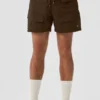 Pantaloncini cargo da escursione in nylon stropicciato da 7" - Espresso