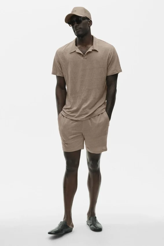 Pantaloncini Coastal in jersey di lino da 7" - Gravel
