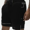 Pantaloncini Coastal in jersey di lino da 7" - Nero