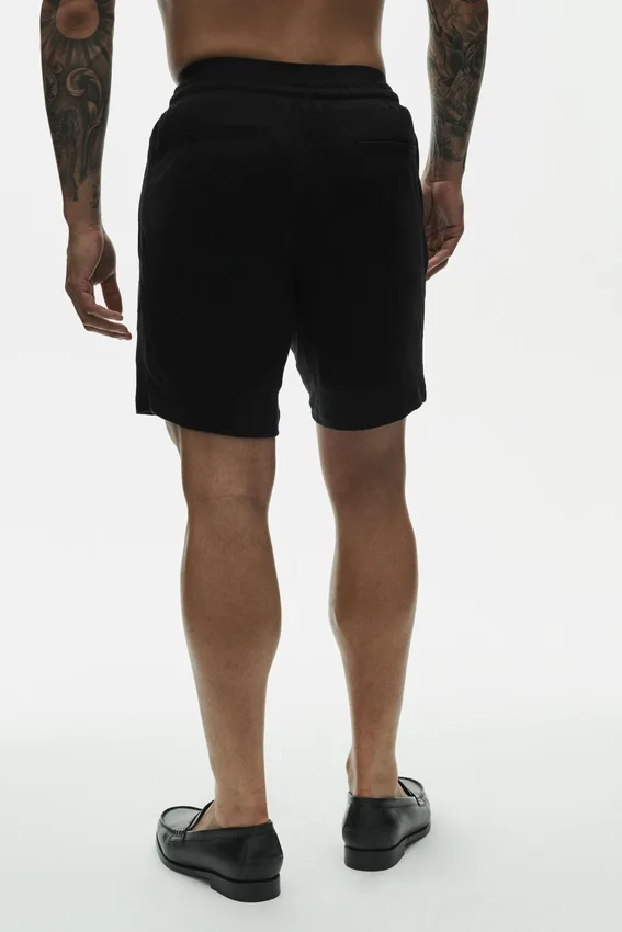 Pantaloncini Coastal in jersey di lino da 7" - Nero