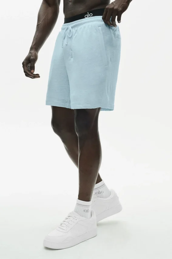 Pantaloncini Coastal in jersey di lino da 7" - Seaside Blue
