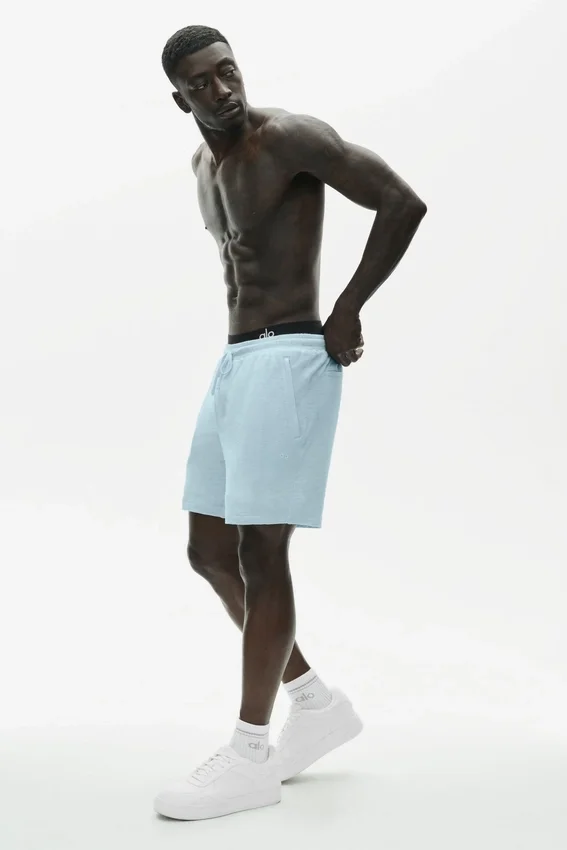 Pantaloncini Coastal in jersey di lino da 7" - Seaside Blue