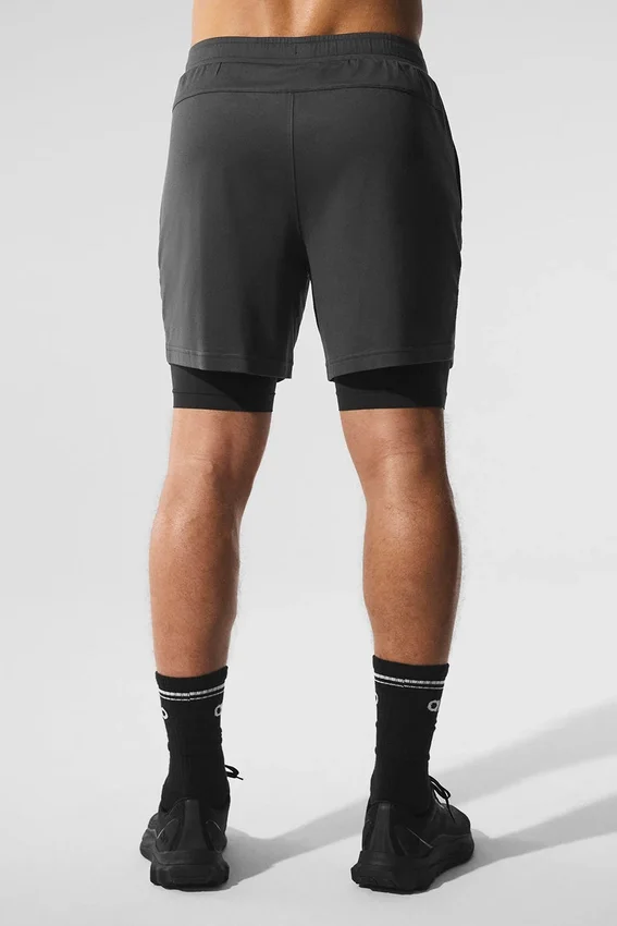 Pantaloncini Conquer React 2-in-1 Performance - Antracite/Nero